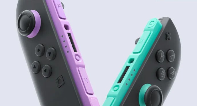 Joy-Con 2 roxo e verde a caminho das lojas